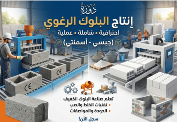 إنتاج البلوك الرغوي (جبسي - أسمنتي) عمليـــــا بشكل محترف
